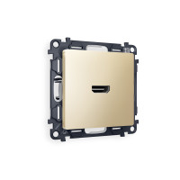 MA614010 Комплект механизма розетки HDMI 2.0 ALFA Шампань 40V/500mA 2.0GHz 5-18Gbit/s QUANT (AP6140, VM222) AMBRELLA VOLT