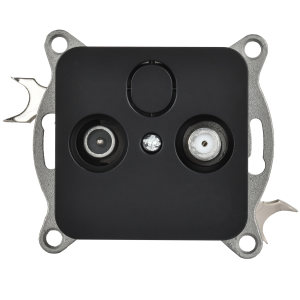 FLITE Розетка 2-местная TV+SAT экранированная оконечная РТВс-2-1-1-ФлЧ черный IEK