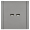 FORTE&PIANO Розетка USB A+A 3,1А FP549 сталь IEK