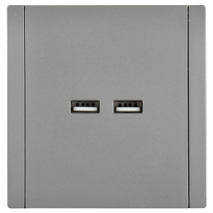 FORTE&PIANO Розетка USB A+A 3,1А FP549 сталь IEK
