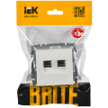 BRITE Розетка компьютерная двойная RJ45 кат.6 РК11-2-БрБ белый IEK