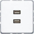 Розетка 2xUSB Jung CD 500, скрытый монтаж, белый, MACD1153WW