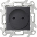 Розетка Simon SIMON 24 HARMONIE, скрытый монтаж, со шторками, графит, 2450441-038