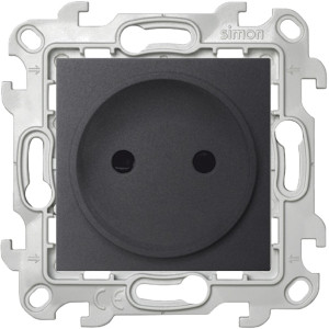 Розетка Simon SIMON 24 HARMONIE, скрытый монтаж, со шторками, графит, 2450441-038
