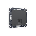 MA912010 Комплект механизма компьютерной розетки ALFA Графит мягкое касание RJ-458P8C CAT6 с шторкой QUANT AP9120, VM188 AMBRELLA VOLT