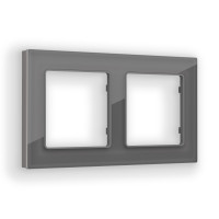 AF330652 Рамка ALFA Platos Антрацит серый Стекло органическое 2-ая AMBRELLA VOLT