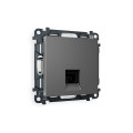 MA662005 Комплект механизма компьютерной розетки RJ-45 экранированной с автоматической защитной шторкой ALFA Антрацит серый QUANT (AP6620, VM185) AMBRELLA VOLT
