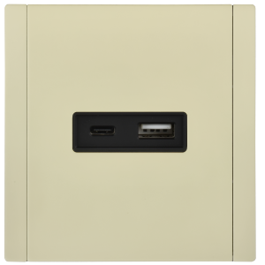 FORTE&PIANO Розетка USB A+C 18Вт FP851M металл слоновая кость IEK