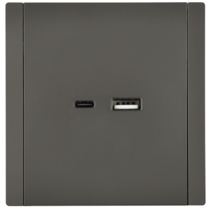 FORTE&PIANO Розетка USB A+C 3,1А FP350 серый IEK