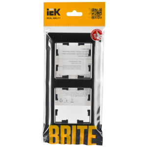BRITE Рамка 2-местная РУ-2-Бр хром/черный IEK
