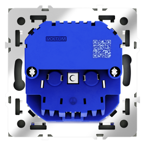 Розетка встраиваемая VOLTUM S70 с заземлением и защитными шторками, 16А, с USB, A+С, (черный матовый