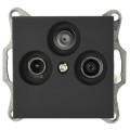 Jasmart G Черный матовый Розетка TV+FM+SAT проходная G6207PB