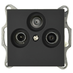 Jasmart G Черный матовый Розетка TV+FM+SAT проходная G6207PB