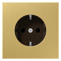 Розетка Jung LS METAL, скрытый монтаж, с заземлением, латунь, ME1520C