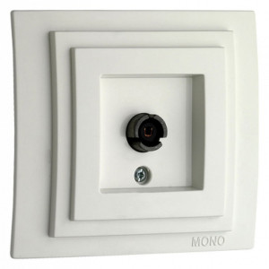 ТВ-розетка проходная механизм бел. Mono Electric Despina/ Larissa 500-001905-137