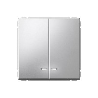 ARTGALLERY 2-клавишный ВЫКЛЮЧАТЕЛЬ с подсветкой, сх.5а, 10АХ, механизм, АЛЮМИНИЙ GAL000353