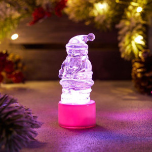 Фигура светодиодная Санта Клаус 1LED RGB 0.1Вт IP20 на подставке элементы питания 3хAG13(LR44) (в компл.) Neon-Night 501-040