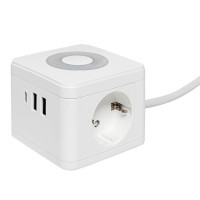 Удлинитель Куб 2х1.3м 2USB 2.4А+Type C + Ночник 1кв.мм EKF UBA-CUB-2-TC