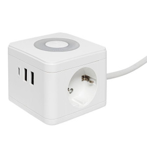 Удлинитель Куб 2х1.3м 2USB 2.4А+Type C + Ночник 1кв.мм EKF UBA-CUB-2-TC