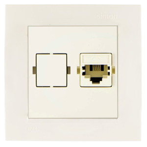Розетка телефонная RJ11 СП Simon15 IP20 сл. кость Simon 1590480-031