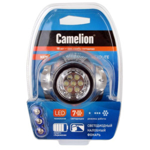 Налобный  фонарь LED5310-7F3 (7LED 3 режима; 3хR03 в комплекте; метал.) Camelion 7534