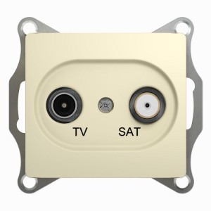 GLOSSA Розетка телевизионная TV-SAT одиночная в рамку 1дБ бежевая