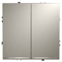 Проходной переключатель встраиваемый VOLTUM S70 двухклавишный с подсветкой 10А, (кашемир)