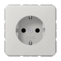 Розетка Jung CD 500, скрытый монтаж, с заземлением, со шторками, светло-серый, CD1520BFKILG