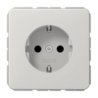 Розетка Jung CD 500, скрытый монтаж, с заземлением, со шторками, светло-серый, CD1520BFKILG
