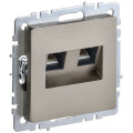 Розетка компьютерная двойн. СП RJ45 кат.5E BRITE РК10-2-БрШ механизм шампань IEK BR-K20-1-K37