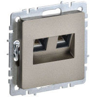 Розетка компьютерная двойн. СП RJ45 кат.5E BRITE РК10-2-БрШ механизм шампань IEK BR-K20-1-K37