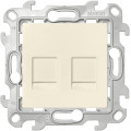 Розетка компьютерная 2xRJ45 Simon SIMON 24 HARMONIE, скрытый монтаж, со шторками, слоновая кость, 2450593-031