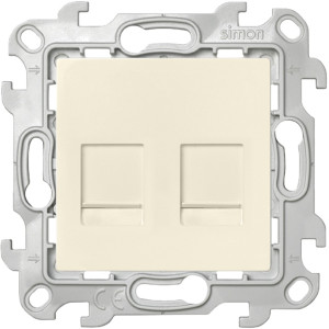 Розетка компьютерная 2xRJ45 Simon SIMON 24 HARMONIE, скрытый монтаж, со шторками, слоновая кость, 2450593-031