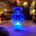 Фигура светодиодная Мишка 2D 1LED RGB 0.1Вт IP20 на подставке элементы питания 3хAG13(LR44) (в компл.) Neon-Night 501-047