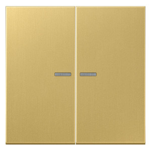 Клавиша двойная с линзами Jung LS METAL, латунь, ME2995KO5C