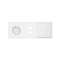 Simon 100 Белый матовый Кит 3 поста, фронт. Накладка на 1 розетку Schuko + 1 з/у 2xUSB + 1 клавиша выключателя + 1 клавиша жалюзи