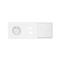 Simon 100 Белый матовый Кит 3 поста, фронт. Накладка на 1 розетку Schuko + 1 з/у 2xUSB + 1 клавиша выключателя + 1 клавиша жалюзи