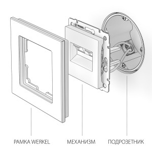 W1181106/ Розетка двойная Ethernet RJ-45 (серебряный)
