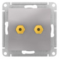 ATLASDESIGN АУДИОРОЗЕТКА двойная, АЛЮМИНИЙ ATN000387