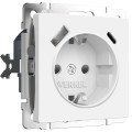 W1171761/ Розетка с заземлением, шторками и USB тип A+C (белый матовый)