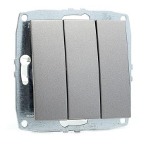 Выключатель трехклавишный механизм Mono Electric Despina/ Larissa антрацит 500-002422-114