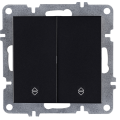 Arvia Electric, L/K Механизм, Выключатель двухклавишный проходной, (черный)