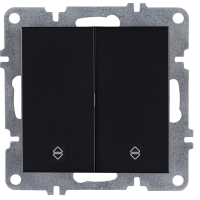 Arvia Electric, L/K Механизм, Выключатель двухклавишный проходной, (черный)