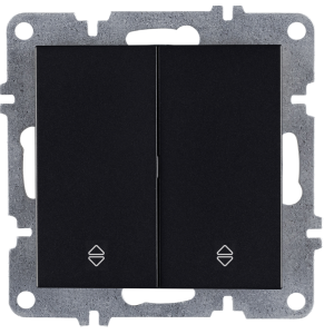 Arvia Electric, L/K Механизм, Выключатель двухклавишный проходной, (черный)