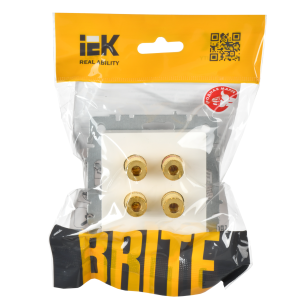 BRITE Аудиорозетка 4-местная РА10-БрБ белый IEK