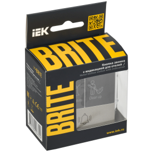 BRITE Кнопка звонка с индикацией для отелей 10А ВС10-1-9-БрШ шампань IEK