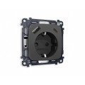 MO910010 Комплект механизма электрической розетки OMEGA Графит мягкое касание 2USB AC 20W быстрая зарядка сз QUANT OP9100, VM160 AMBRELLA VOLT