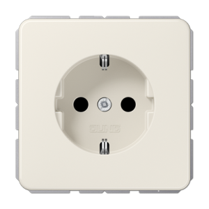 Розетка Jung CD 500, скрытый монтаж, с заземлением, слоновая кость, CD1520