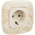 Механизм розетки 1-м СП Valena Allure 16А IP2X 250В 2PE безвинт. клеммы с лицев. панелью сл. кость Leg 753821