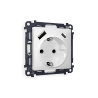 MA130010 Комплект механизма электрической розетки ALFA Белый матовый 2USB AC 20W быстрая зарядка сз QUANT AP1300, VM160 AMBRELLA VOLT